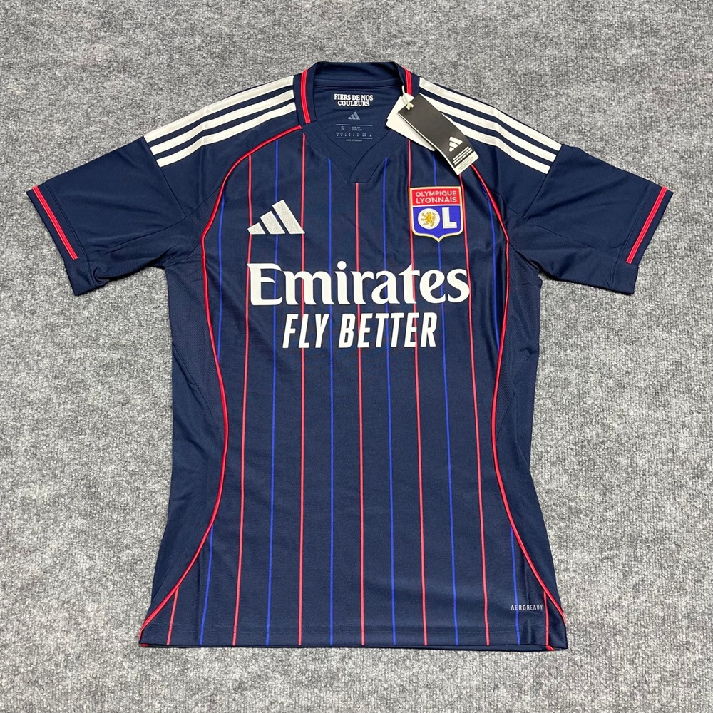 Olympique‎ Lyonnais Jersey Mens Small Navy Blue Adidas Away Kit Futbol 24-25 NEW